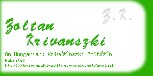 zoltan krivanszki business card